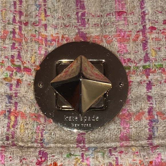 Kate Spade New York Multicolor Tweed Lightweight Flap Crossbody Cloth Purse - Picture 12 of 12